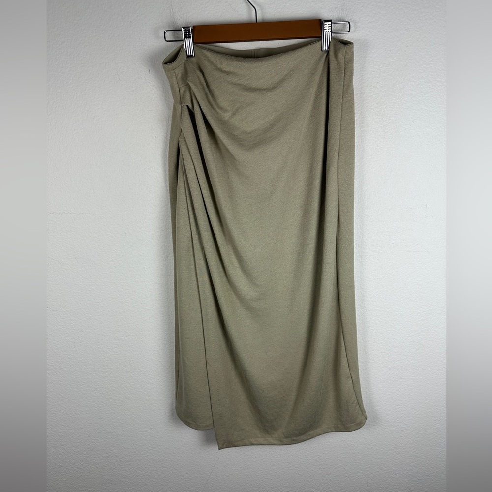 Vince Side-Drape Skirt Beige Women’s Medium Style # V018384457 NWOT - Picture 2 of 6